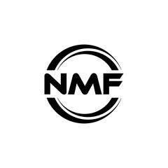 NMF letter logo design with white background in illustrator, vector logo modern alphabet font overlap style. calligraphy designs for logo, Poster, Invitation, etc.