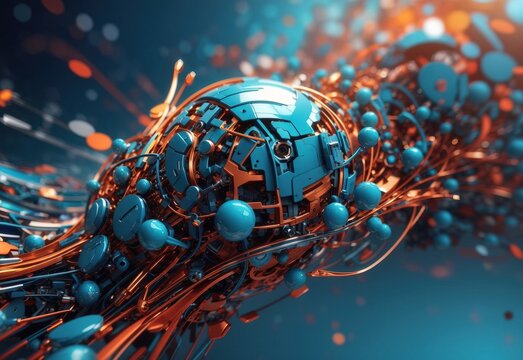 Abstract digital technology background, artificial intelligence