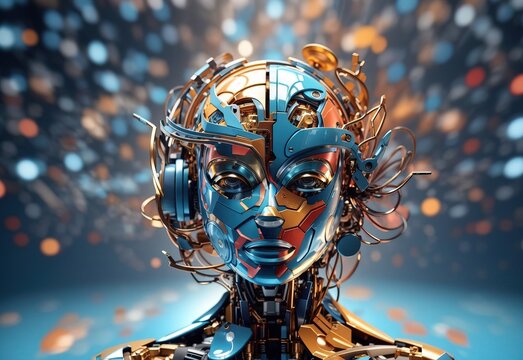 Abstract digital technology background, artificial intelligence
