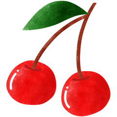 red cherry isolated on white background