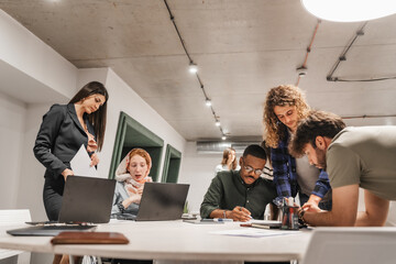 Young diverse employees working together in a multinational company