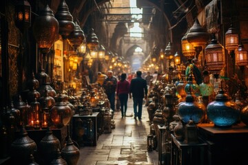 "Sensory Splendor: Middle Eastern Bazaar and Its Wonders"
