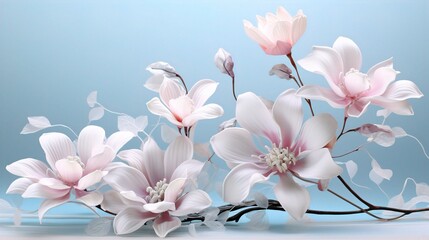 pink magnolia flowers on the table