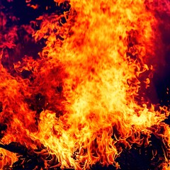 Fototapeta na wymiar Burning inferno igniting furious bonfire vibrant colors