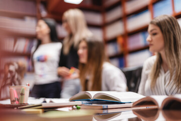 Close-up of couple of books stacked