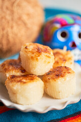Traditional Cocadas, shredded coconut candy. Made in mexico, brazil, colombia, peru.
