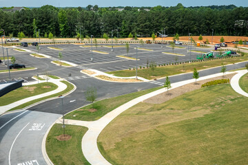 Obraz premium Markings on asphalt pavement indicating parking spaces