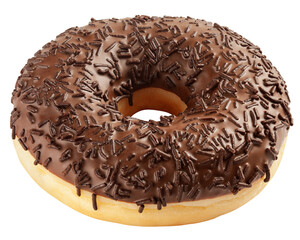 chocolate Donut isolated on white background, full depth of field