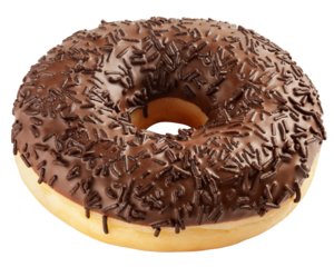 chocolate Donut isolated on white background, full depth of field