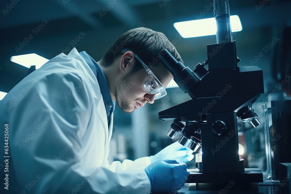 Poster advancements in medical and scientific realms driven by lab scientist microscope-assisted research