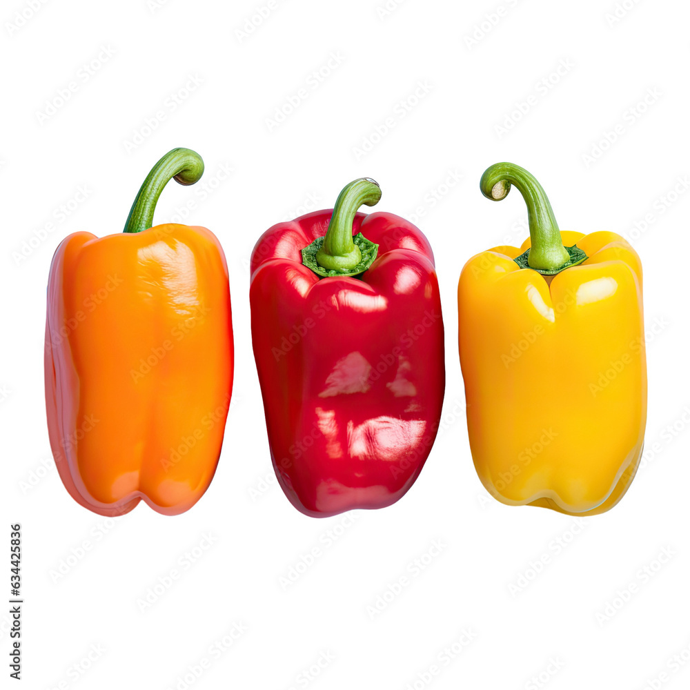 Poster Vibrant peppers against transparent background