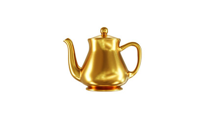 Golden teapot 3D rendering