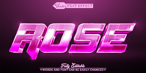 Shiny Luxury Elegant Rose Vector Editable Text Effect Template