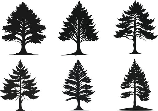 Black and white tree vector