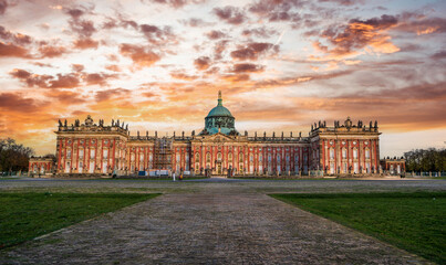 The New Palace buildings view in Potsdam of Germany - obrazy, fototapety, plakaty