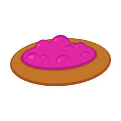 Sweet biscuit with jam vector illustration. Cartoon drawing or sticker of tea time element isolated on white background. Desserts, pastry concept