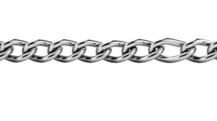 steel chain on isolated transparent background