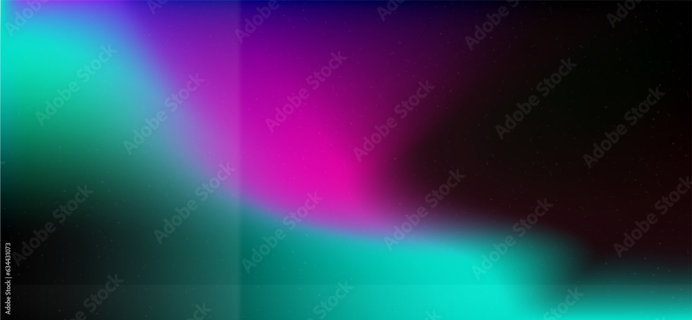 Poster black overlay background with holographic highlights in aquamarine and purple. crumpled paper textur