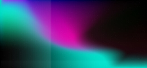 Black overlay background with holographic highlights in aquamarine and purple. Crumpled paper texture. Vector background with pink reflections