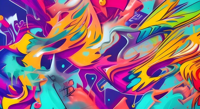 abstract colorful background grafitti -  - generative ai