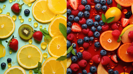 Summer and Exotic Fruit Collection, made with Midjourney AI