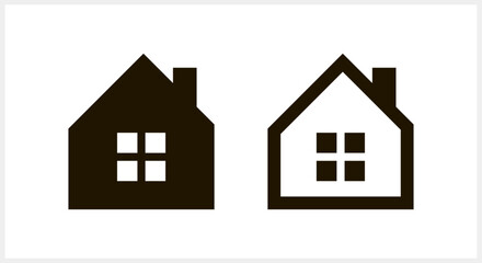 Stencil house clipart isolated. Engraving home. Vector stock illustration. EPS 10