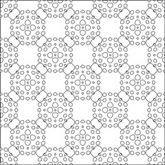 Abstract background with figures from lines. black and white pattern for web page, textures, card, poster, fabric, textile. Monochrome graphic repeating design.