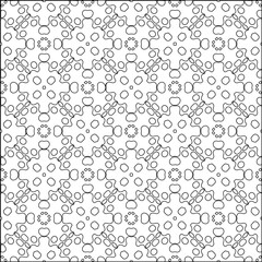 Abstract background with figures from lines. black and white pattern for web page, textures, card, poster, fabric, textile. Monochrome graphic repeating design.