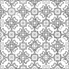 Abstract background with figures from lines. black and white pattern for web page, textures, card, poster, fabric, textile. Monochrome graphic repeating design.