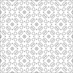 Abstract background with figures from lines. black and white pattern for web page, textures, card, poster, fabric, textile. Monochrome graphic repeating design.