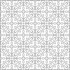 Abstract background with figures from lines. black and white pattern for web page, textures, card, poster, fabric, textile. Monochrome graphic repeating design.