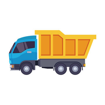 Industrial cargo vehicle vector. Transport for transportation and delivery of industrial goods. Transport for delivery vector. Vehicle for shipping goods on white background