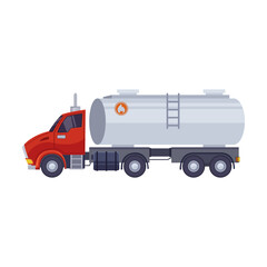Industrial cargo vehicle for transportation and delivery. Transport for delivery vector illustration. Vehicle for oil import on white background