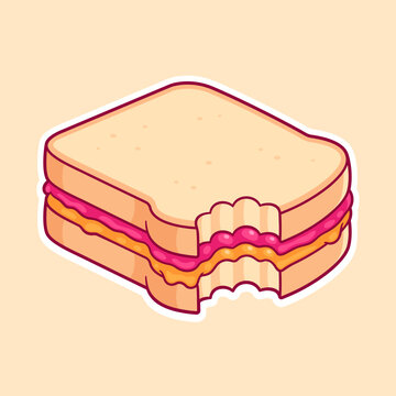 PBJ peanut butter and jelly sandwich drawing