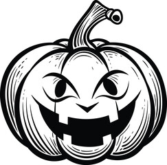 Fototapeta premium Halloween pumpkin illustration isolated on white background for t-shirt 