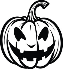 Halloween pumpkin illustration isolated on white background for t-shirt 