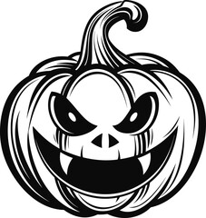 Halloween pumpkin illustration isolated on white background for t-shirt 