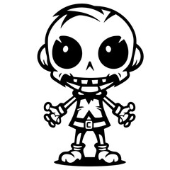 Cartoon Skeleton silhouette illustration
