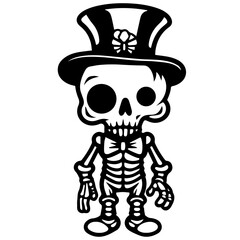 Cartoon Skeleton silhouette illustration