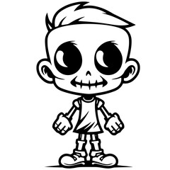 Cartoon Skeleton silhouette illustration