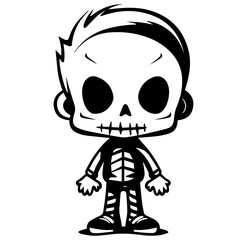 Cartoon Skeleton silhouette illustration