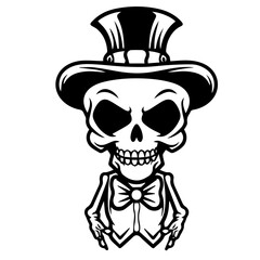 Cartoon Skeleton silhouette illustration