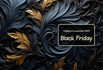 Dutch Black Friday banner with text ´Vrijdag 24 november Black Friday´, created with help of generative AI