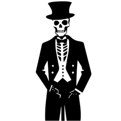 Cartoon Skeleton silhouette illustration