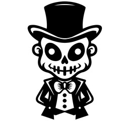 Cartoon Skeleton silhouette illustration