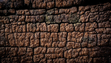 background rough wood texture  There are deep, dark brown cracks.