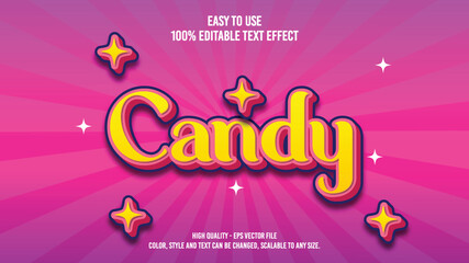 Candy Pink Modern editable text effect vibrant color. 3D Text effect style template. Editable fonts vector files