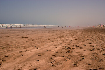 sea wave beautiful tropical beach and sea in sunny day in Morocco 2023
