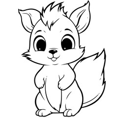 Happy squirell vector illustration hand drawn in doodle style