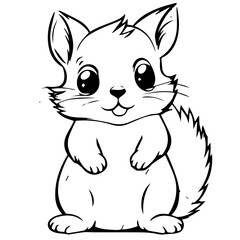 Happy squirell vector illustration hand drawn in doodle style